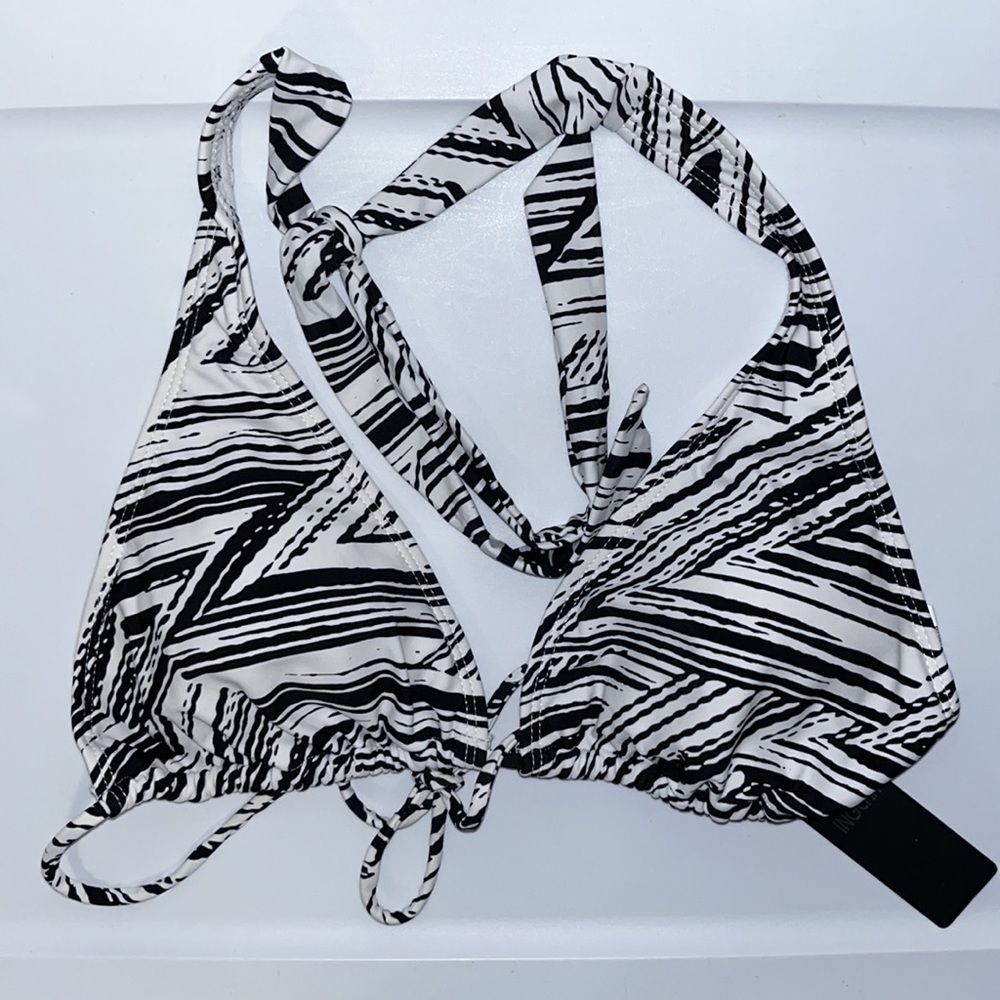 INGEAR Zebra Stripe Black & White Halter String Bikini Set Women’s Large L - Picture 8 of 10